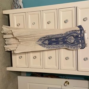 Hi Low Dress with Blue Detailing